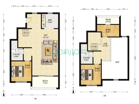 天井街小区一村 3室1厅2卫 190平方