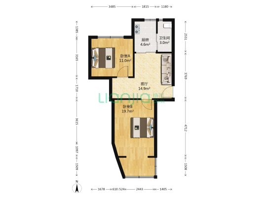 星火小区 2室1厅1卫 67平方