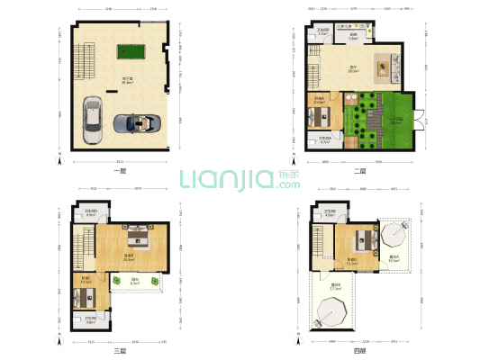 龙光江南院子 4室1厅5卫 140平方