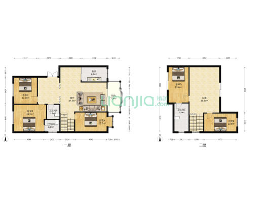 素园苑 5室1厅3卫 208平方
