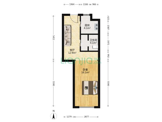 玉璞家园 1室1厅1卫 54平方