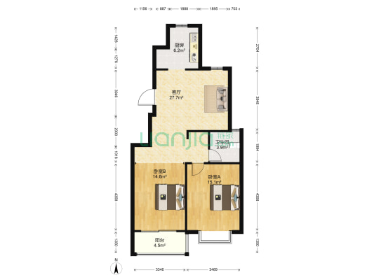 西园二村 2室1厅1卫 97平方
