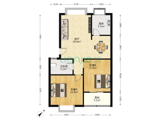 市粮油机械设备公司家属院 2室1厅1卫 160平方