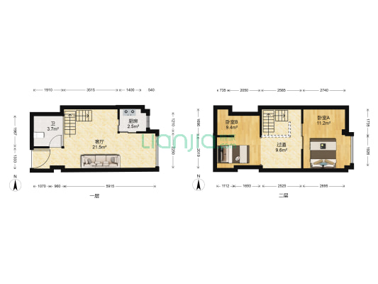 好时光大厦 2室1厅1卫 45平方