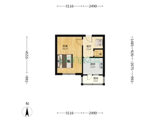 帅府小区 1室1厅0卫 32平方