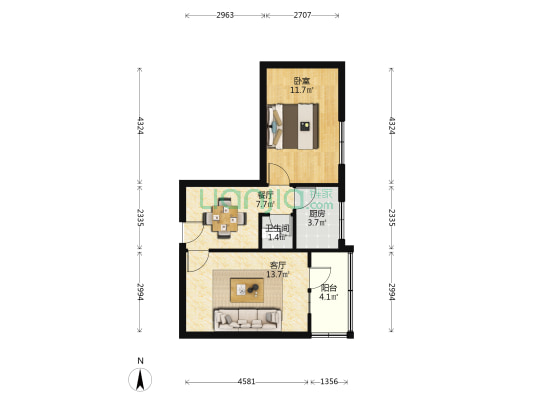 妇幼保健院旁（火车站西路） 1室2厅1卫 42平方