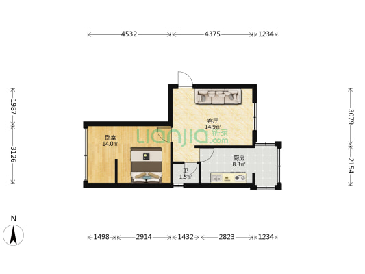 云南省科技馆宿舍 1室1厅1卫 38平方
