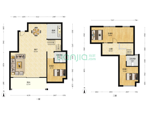 长房越秀星悦荟 3室1厅2卫 141平方