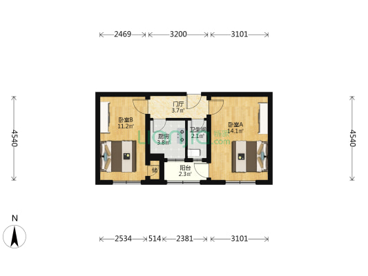 西斜街 2室0厅1卫 47平方