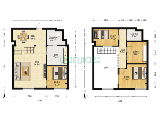 海口国公馆 3室2厅2卫 126平方