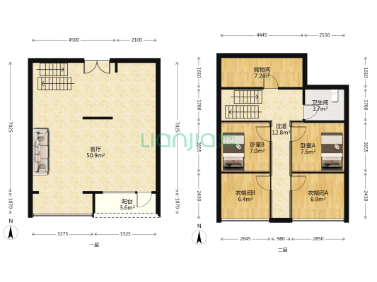 新青年广场 2室1厅1卫 155平方