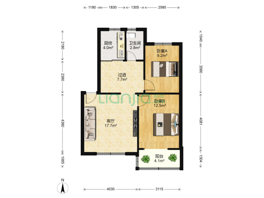 华北石油采五小区 2室1厅1卫 74平方