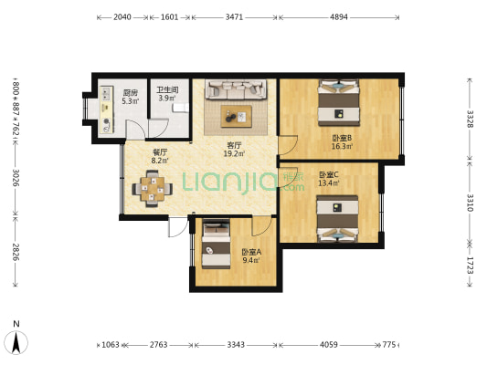 带湖路59号 3室2厅1卫 89平方