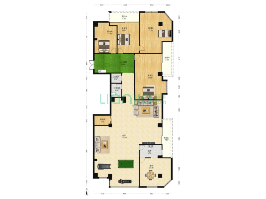 北园公寓 4室2厅2卫 320平方