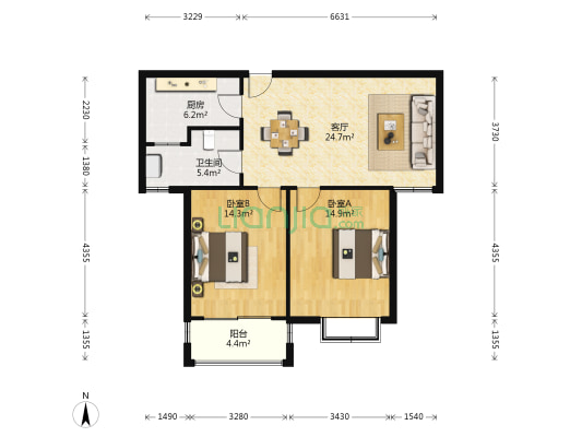 新乐苑 2室1厅1卫 99平方
