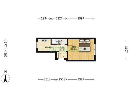 中山路 1室0厅1卫 30平方