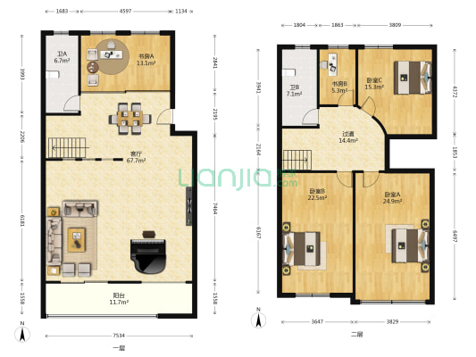 环元北路 5室1厅2卫 240平方