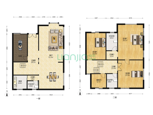 美琪花苑 3室1厅3卫 236平方