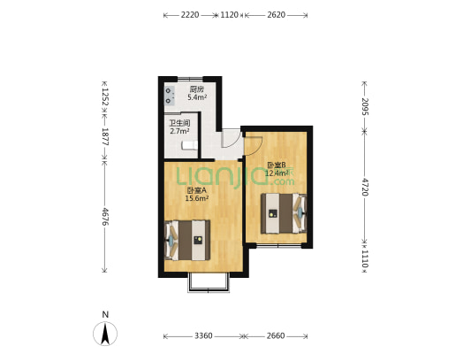 卫生局宿舍（抚松路） 2室0厅1卫 50平方