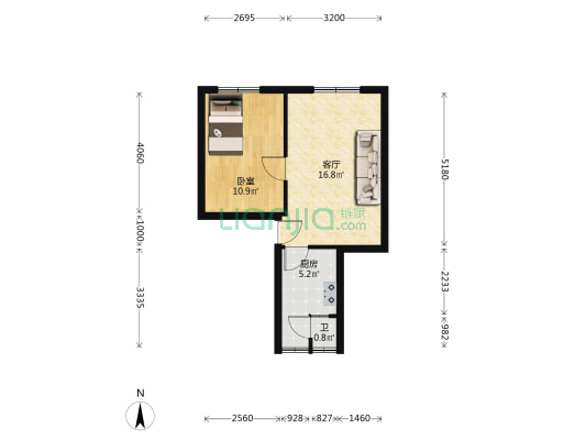 中山东路26号 1室1厅1卫 33平方