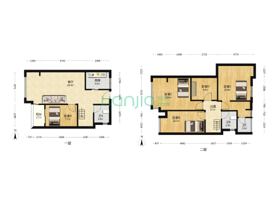 富佳和院 5室1厅3卫 119平方