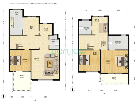 人信奥林花园梦之邸 3室3厅3卫 190平方