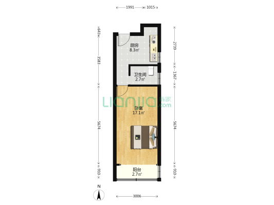 东诸安浜路57号 1室0厅1卫 42平方