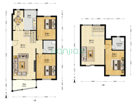金龙东苑 3室3厅2卫 182平方