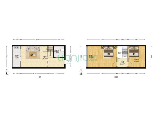 华林广场 2室1厅1卫 50平方