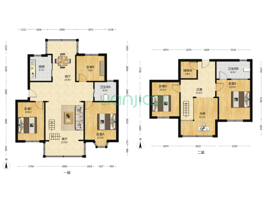 海滨花园 6室2厅2卫 171平方