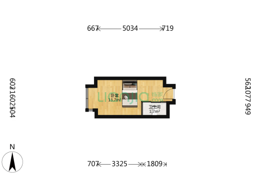 保利珑远国际广场 1室0厅1卫 25平方