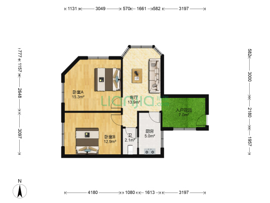 龚中路 2室1厅1卫 71平方