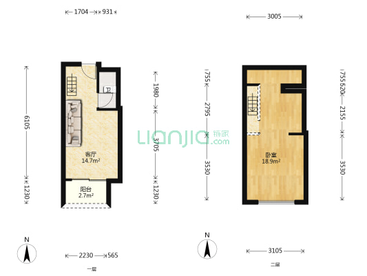 碧桂园世纪城 1室1厅1卫 28平方