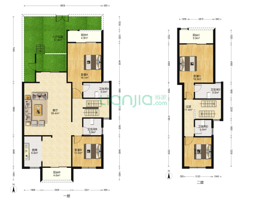 漕韵家园 4室1厅4卫 222平方