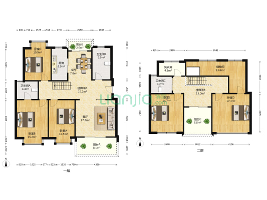 南溪花园二期 5室2厅3卫 198平方