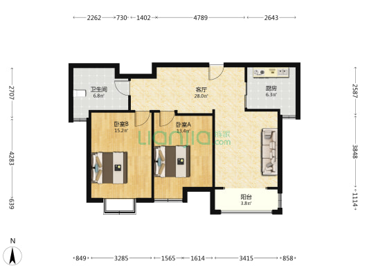 金溪佳苑 2室1厅1卫 97平方