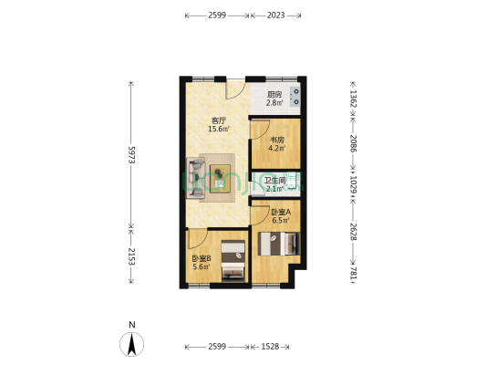 信宇大厦 3室1厅1卫 59平方