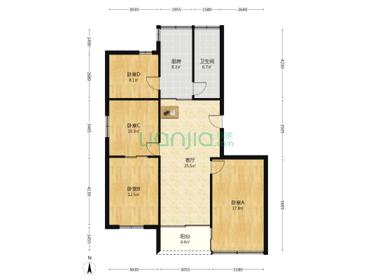 善公祠 4室1厅1卫 108平方