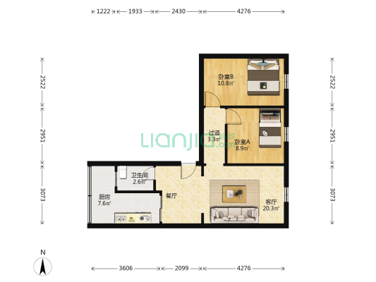 小南街28号 2室1厅1卫 65平方