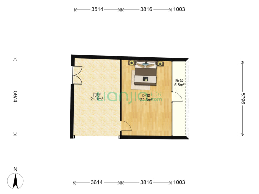 财富广场 1室0厅0卫 70平方
