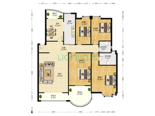 良辰水逸二期 4室2厅2卫 185平方