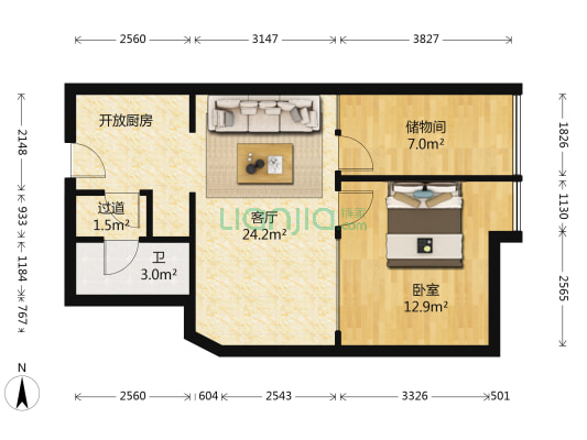 青泥8号 1室1厅1卫 79平方