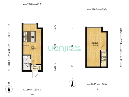 龙湖新壹城 1室0厅1卫 28平方