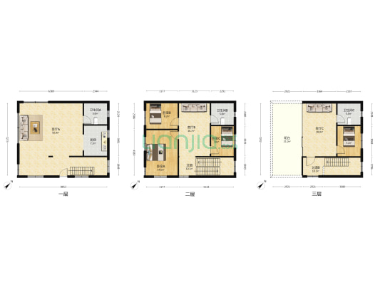 江尾头小区 4室3厅3卫 177平方