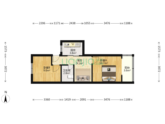双峰路8弄 2室1厅1卫 50平方