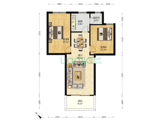 糖厂社区二号小区 2室1厅1卫 79平方