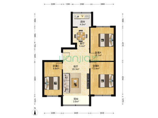 远大一路691号 3室2厅0卫 88平方