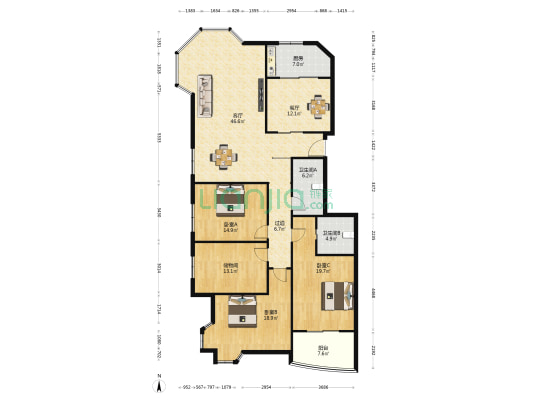 中富花苑 3室2厅2卫 204平方