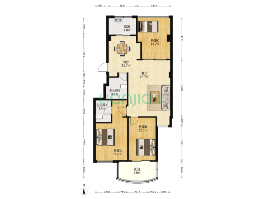 嘉源欣苑 3室2厅2卫 111平方