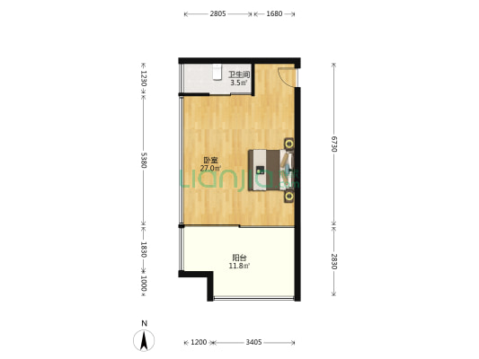 吴江财智金鹰商业中心 1室0厅1卫 69平方